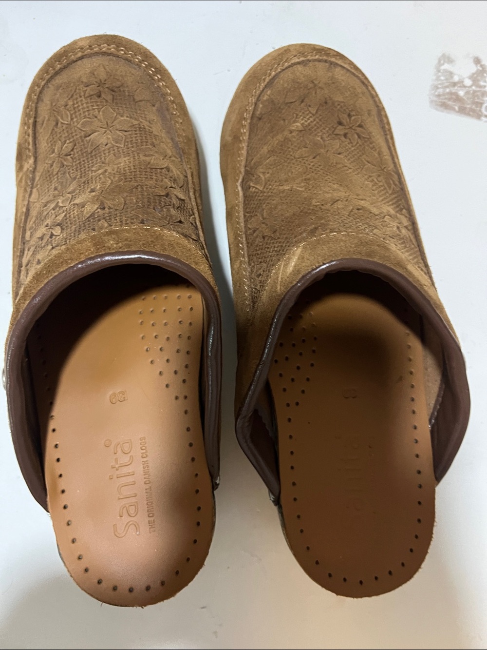 Sanita Suede Clogs Sz 39 Granola - Picture 5 of 7